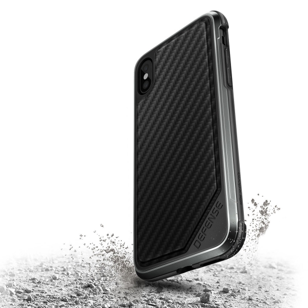 X-Doria Apple iPhone XS / X Defense Lux Serisi K�l�f (MIL-STD-810G)-Black Carbon Fiber
