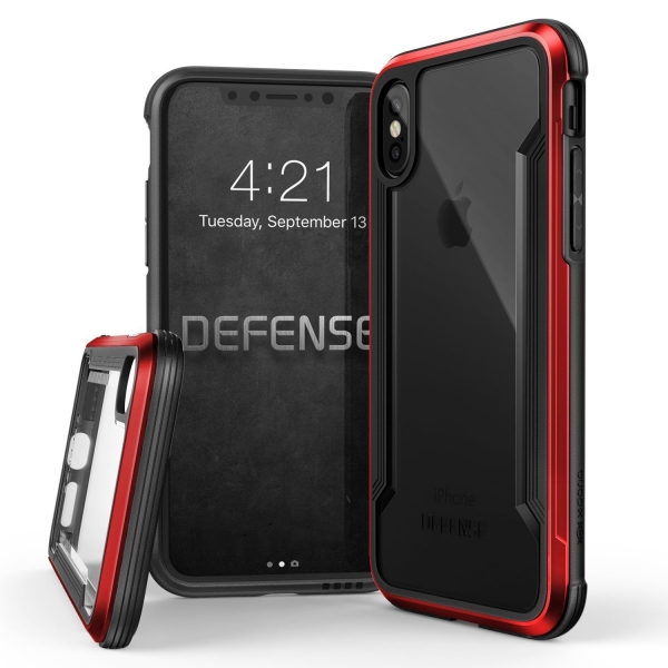 X-Doria Apple iPhone XS / X Defense Shield Serisi Klf (MIL-STD-810G)-Red