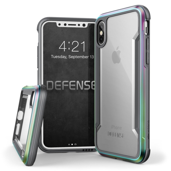 X-Doria Apple iPhone XS / X Defense Shield Serisi Klf (MIL-STD-810G)-Iridescent