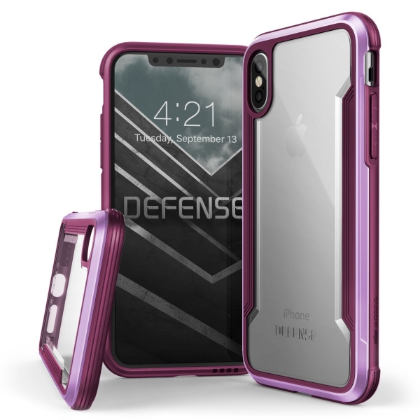 X-Doria Apple iPhone X Defense Shield Serisi Klf (MIL-STD-810G)-Purple