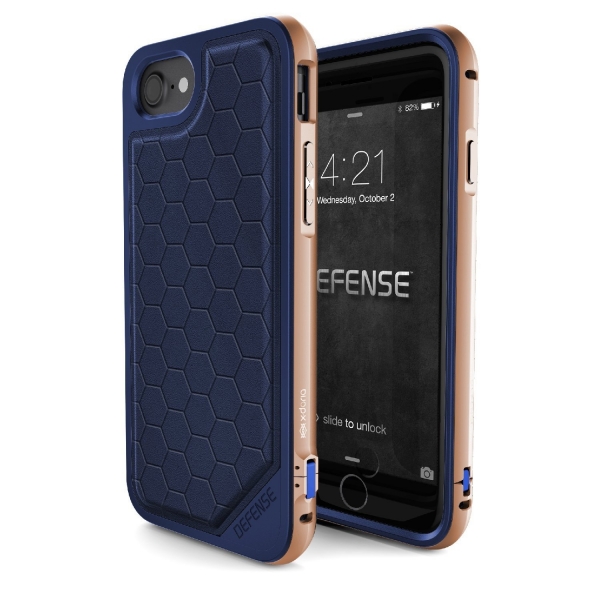 X-Doria iPhone 7 Defense Lux Klf (MIL-STD-810G)-Blue Gold