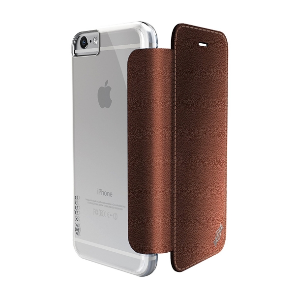 X-Doria iPhone 6 / 6S Engage Folio Lux Deri Czdan Klf-Brown Leather