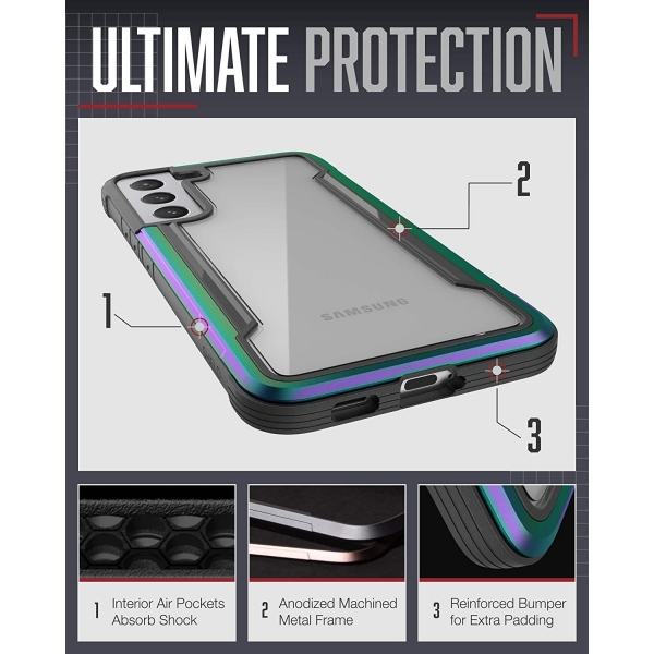 Raptic Shield Serisi Galaxy S22 Plus Klf (MIL-STD-810G)-Iridescent