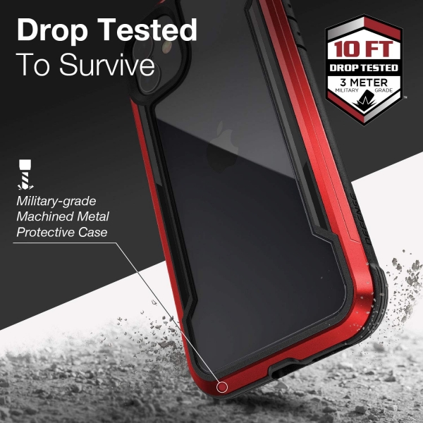 X-Doria iPhone 11 Defense Shield Serisi Klf (MIL-STD-810G)-Red