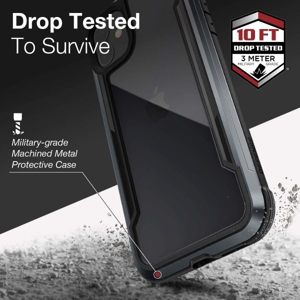 X-Doria iPhone 11 Defense Shield Serisi Klf (MIL-STD-810G)-Black