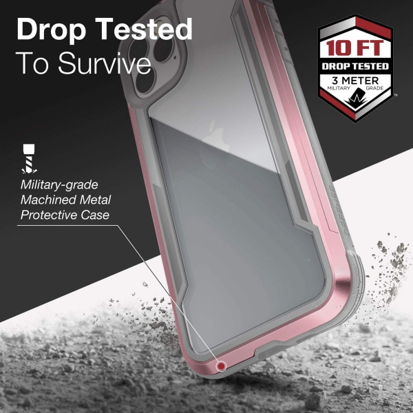X-Doria iPhone 11 Pro Max Defense Shield Serisi Klf (MIL-STD-810G)-Rose Gold