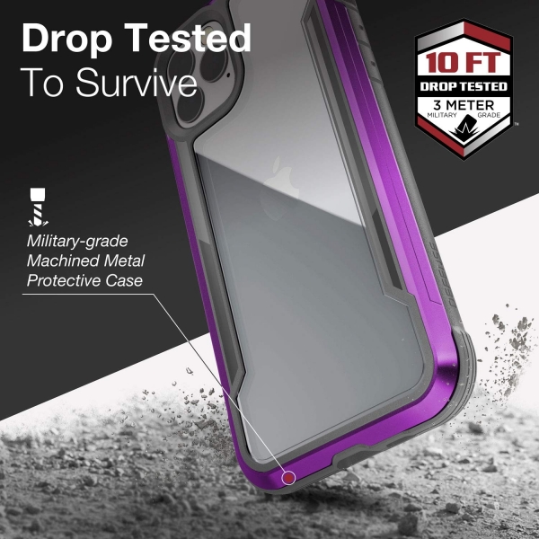 X-Doria iPhone 11 Pro Defense Shield Serisi Klf (MIL-STD-810G)-Purple