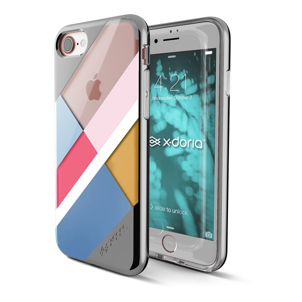 X-Doria iPhone 8 Revel Lux Serisi Klf-Silver Color Block