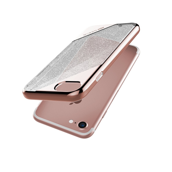 X-Doria iPhone 8 Revel Lux Serisi Klf-Rose Gold Glitter