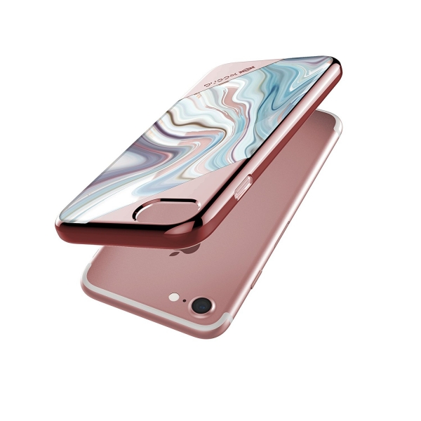 X-Doria iPhone 8 Revel Lux Serisi Klf-Rose Gold Swirl