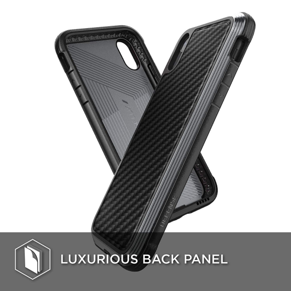 X-Doria iPhone XR Defense Lux Serisi Klf (MIL-STD-810G)- Black Carbon Fiber