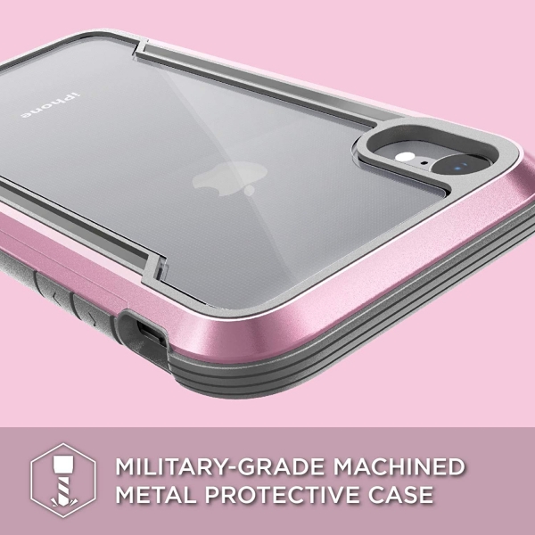 X-Doria iPhone XR Defense Shield Serisi Klf (MIL-STD-810G)-Rose Gold  