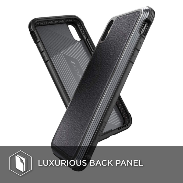 X-Doria iPhone XS Max Defense Lux Serisi Klf (MIL-STD-810G)-Black Leather