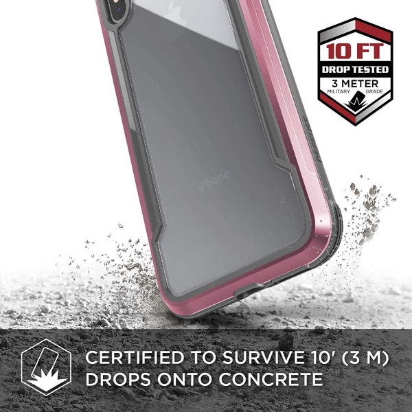 X-Doria iPhone XS Max Defense Shield Serisi Klf (MIL-STD-810G)-Rose Gold
