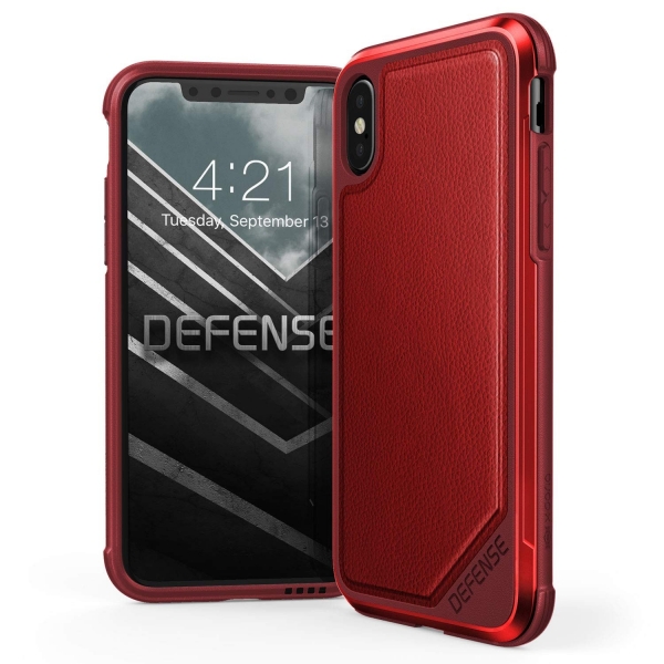 X-Doria iPhone X Defense Lux Seri Klf (MIL-STD-810G)-Red