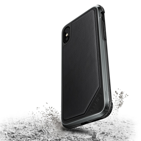 X-Doria iPhone X Defense Lux Seri Klf (MIL-STD-810G)-Black Leather