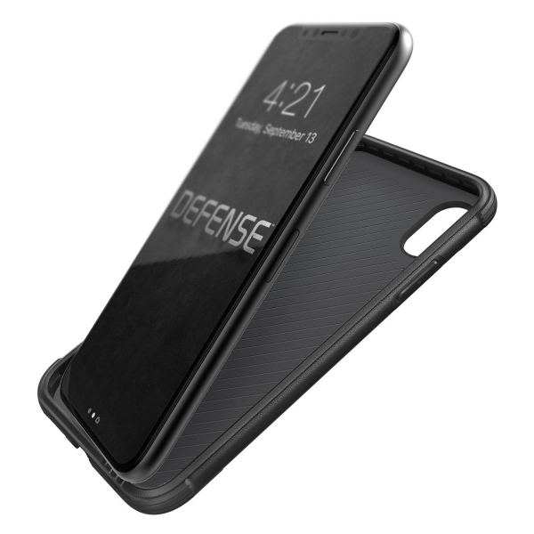X-Doria iPhone XS / X Defense Lux Seri Klf (MIL-STD-810G)-Black Leather