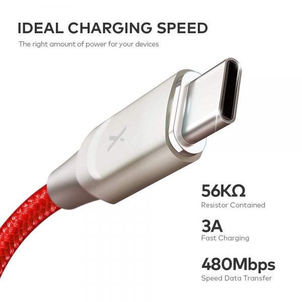 Xcentz USB C Kablo (2M)-Red