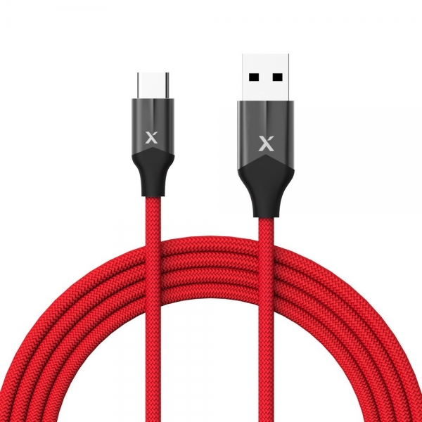 Xcentz USB C Kablo (2M)-Red Black