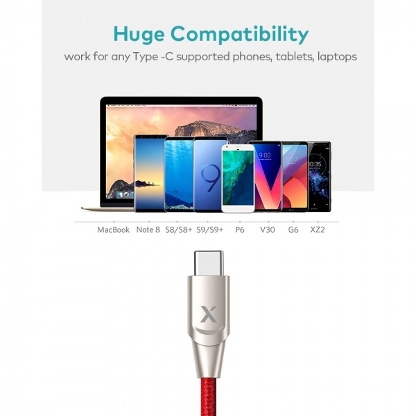 Xcentz USB C Kablo (2M) (2 Adet)-Red