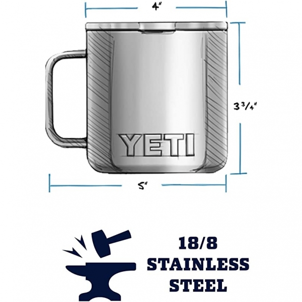 YETI Rambler Paslanmaz elik Termos Kupa (Beyaz)(415ml)