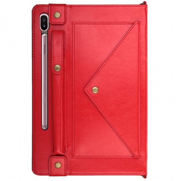 YGoal Samsung Galaxy Tab S6 Deri Standl Klf (10.5 in)-Red