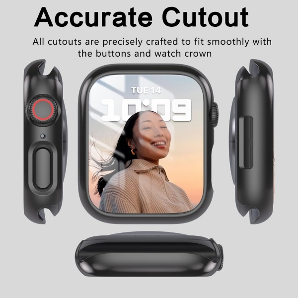 YMHML Apple Watch 9/8/7 45mm Bumper Klf -Black