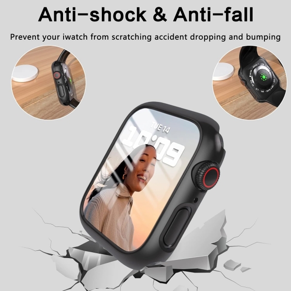 YMHML Apple Watch 9/8/7 45mm Bumper Klf -Black