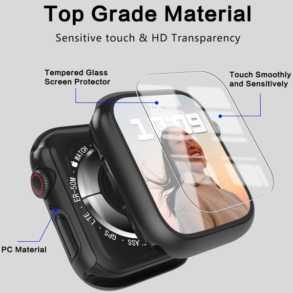 YMHML Apple Watch 9/8/7 45mm Bumper Klf -Black