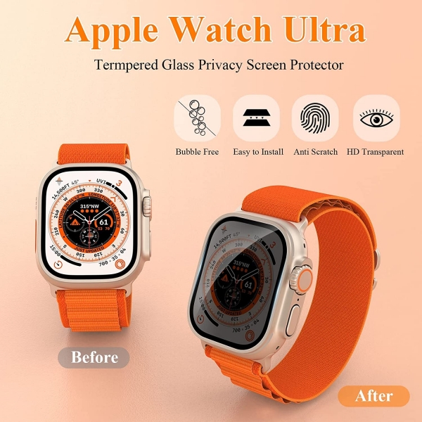 YMHML Apple Watch Ultra Privacy Ekran Koruyucu (49mm) (3 Adet) 