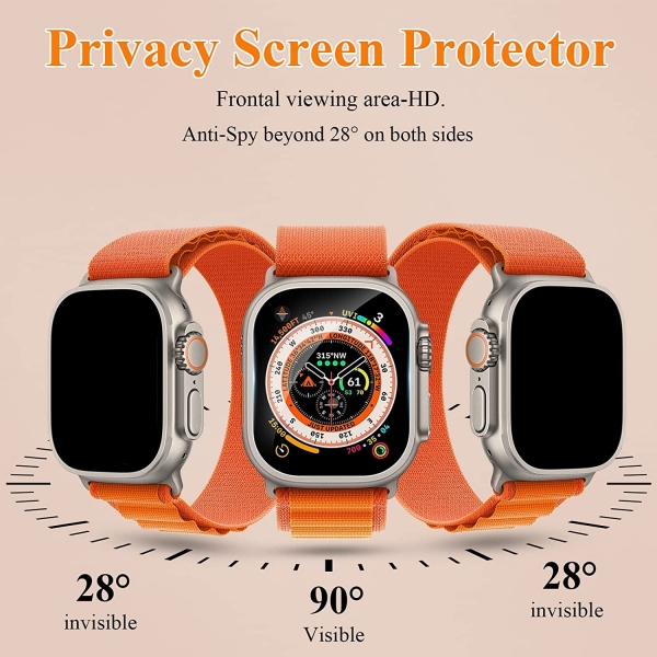 YMHML Apple Watch Ultra Privacy Ekran Koruyucu (49mm) (3 Adet) 