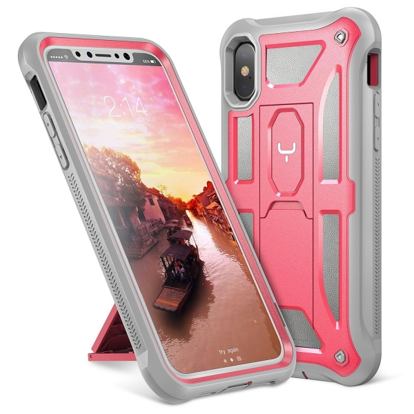 YOUMAKER Apple iPhone X Kickstand Klf (MIL-STD-810G)-Pink