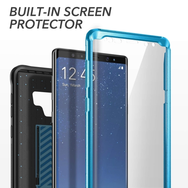 YOUMAKER Galaxy Note 9 Kickstand Klf (MIL-STD-810G)-Blue