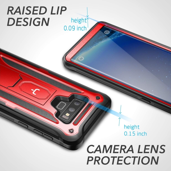 YOUMAKER Galaxy Note 9 Kickstand Klf (MIL-STD-810G)- Red