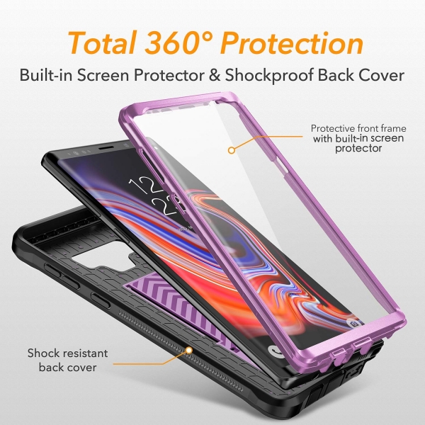 YOUMAKER Galaxy Note 9 Kickstand Klf (MIL-STD-810G)-Purple