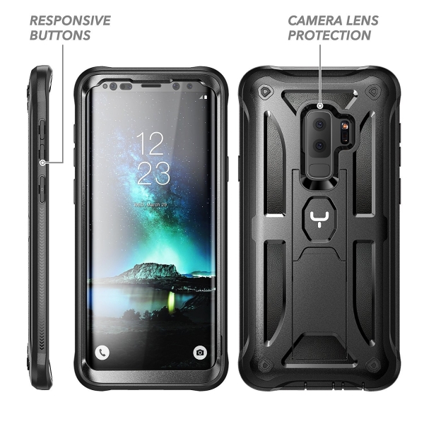 YOUMAKER Galaxy S9 Plus Kickstand Klf (MIL-STD-810G)-Black