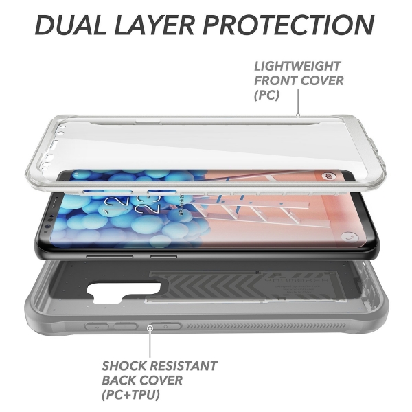 YOUMAKER Galaxy S9 Plus Kickstand Klf (MIL-STD-810G)-White