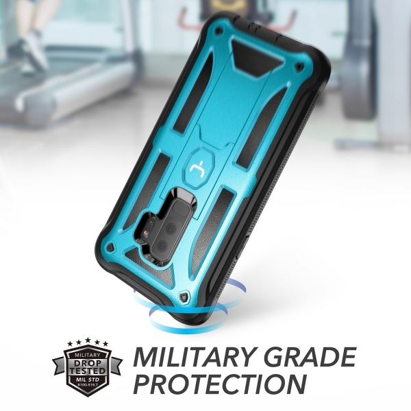 YOUMAKER Galaxy S9 Plus Kickstand Klf (MIL-STD-810G)-Blue