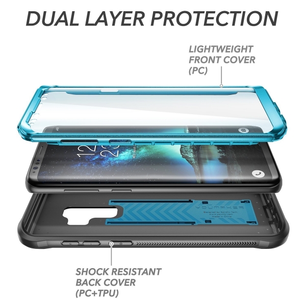 YOUMAKER Galaxy S9 Plus Kickstand Klf (MIL-STD-810G)-Blue