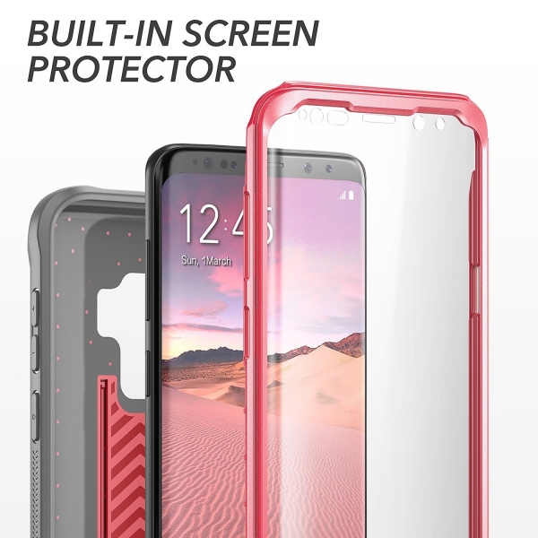 YOUMAKER Galaxy S9 Plus Kickstand Klf (MIL-STD-810G)-Pink