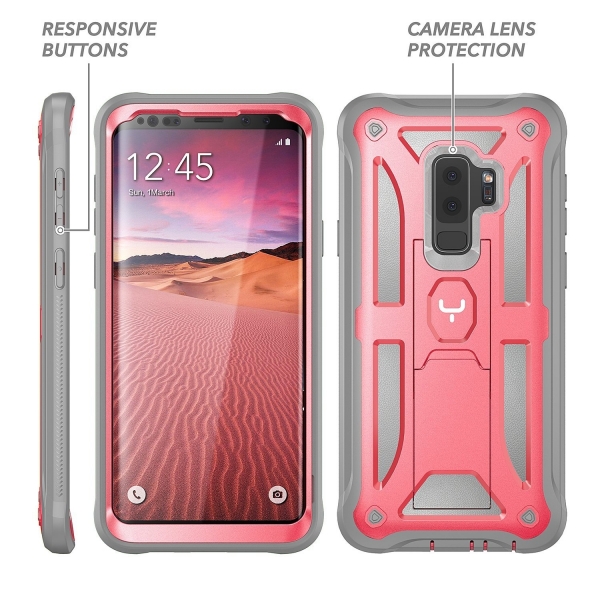 YOUMAKER Galaxy S9 Plus Kickstand Klf (MIL-STD-810G)-Pink