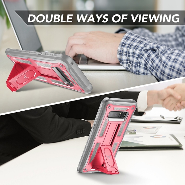 YOUMAKER Samsung Galaxy Note 8 Kemer Klipsli K�l�f (MIL-STD-810G)-Pink
