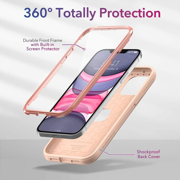 YOUMAKER iPhone 12 Mini Slim Fit Klf (MIL-STD-810G)-Rose
