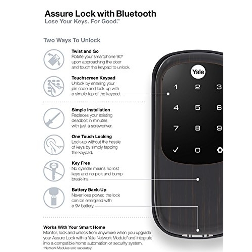 Yale Security Akll Bluetooth Kilit-Oil-Rubbed Bronze