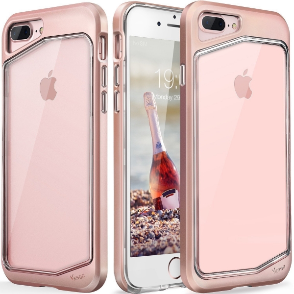 Yesgo Apple iPhone 8 Plus Kapak Klf-Rose Gold