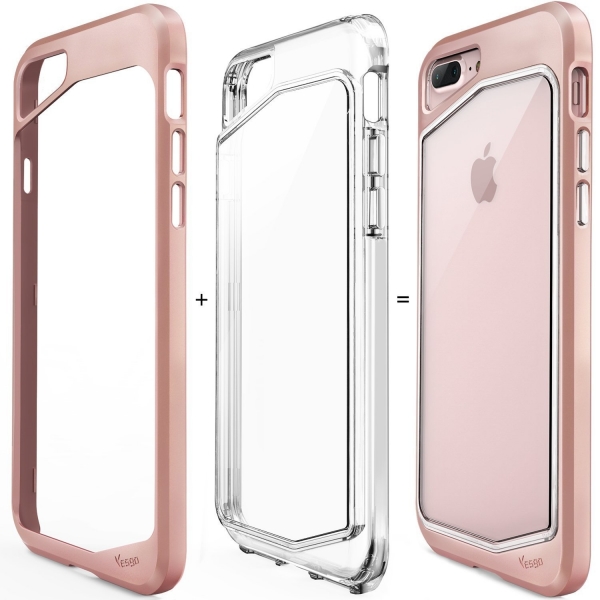 Yesgo Apple iPhone 8 Plus Kapak Klf-Rose Gold