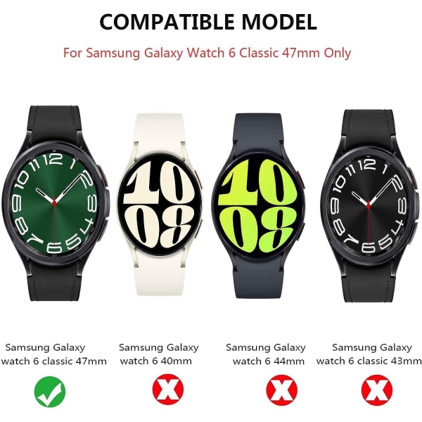 Yitkor Samsung Galaxy Watch 6 Classic 47mm Bumper Klf-Silver