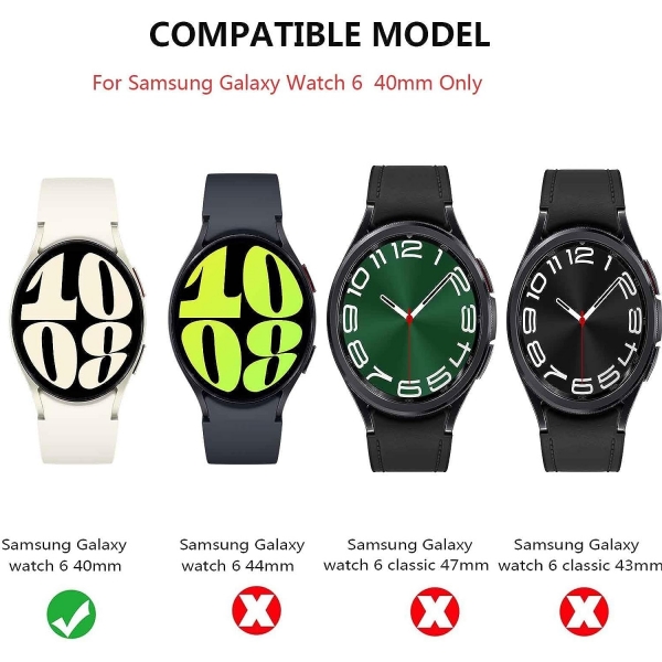 Yitkor Samsung Galaxy Watch 6 40mm Bumper Klf-Black