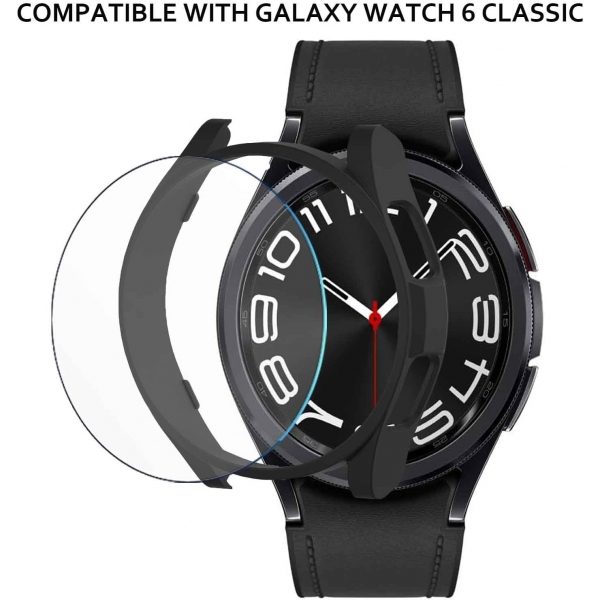 Yitkor Samsung Galaxy Watch 6 Classic Ekran Koruyucu (43mm)-Black