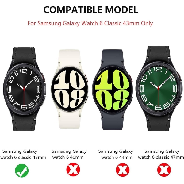 Yitkor Samsung Galaxy Watch 6 Classic 43mm Bumper Klf-Silver